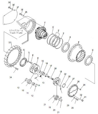 Koparka Travel Motor Assy PC200-8 Final Drive 708-8F-00250 Dla Komatsu