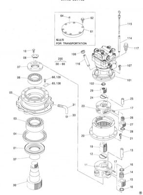 ZX120-3 ZX135US-1 Swing Motor dla Hidrauliki Hitachi 9177550 9196961