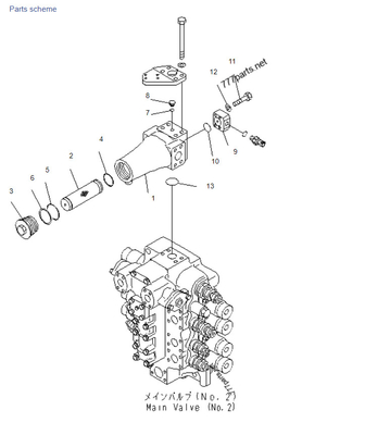 Zawór główny sterujący koparki Komatsu PC1250SP-7 21N-62-31201 21N-62-31221 21N-62-31230 07000-12055 zamiennik