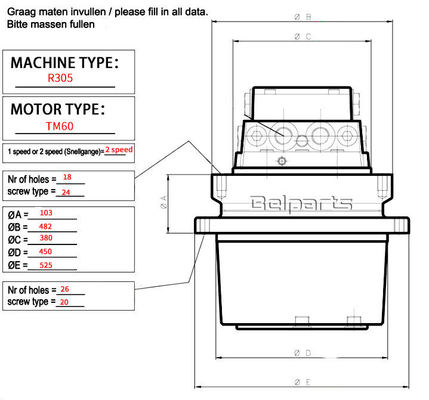 Hyundai R305 R335 R290-7 R300LC-9S Silnik hydrauliczny 31N8-40011